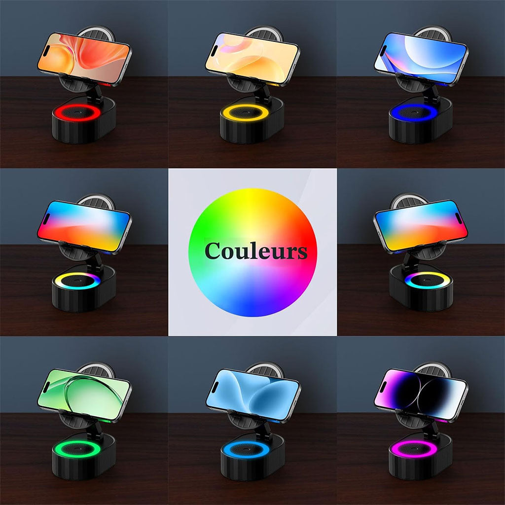 Haut-parleur Bluetooth sans fil 5 en 1 avec lumière ambiante colorée