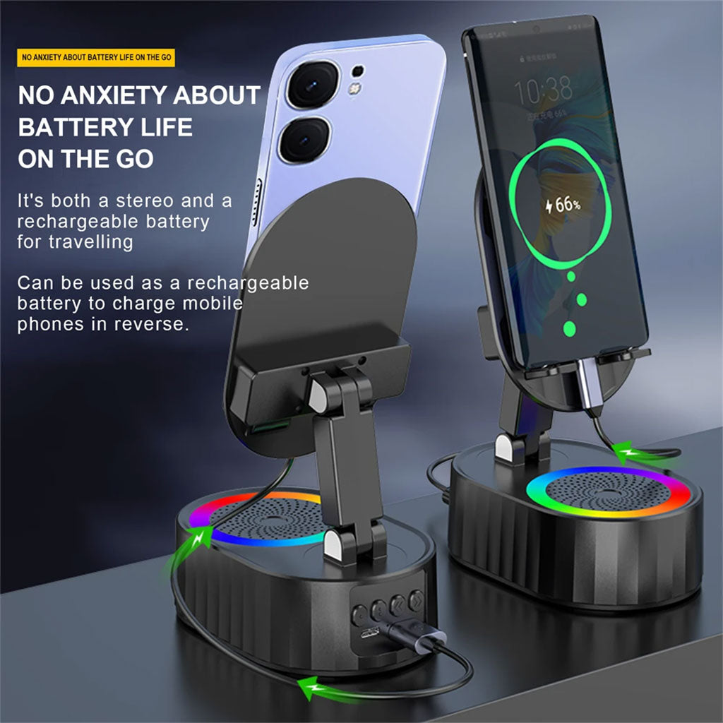 Haut-parleur Bluetooth sans fil 5 en 1 avec lumière ambiante colorée