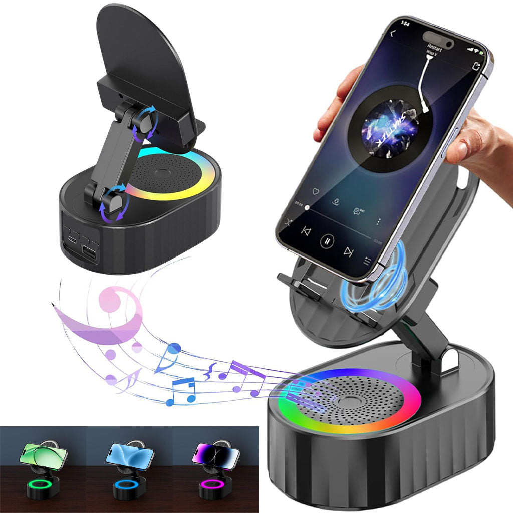 Haut-parleur Bluetooth sans fil 5 en 1 avec lumière ambiante colorée