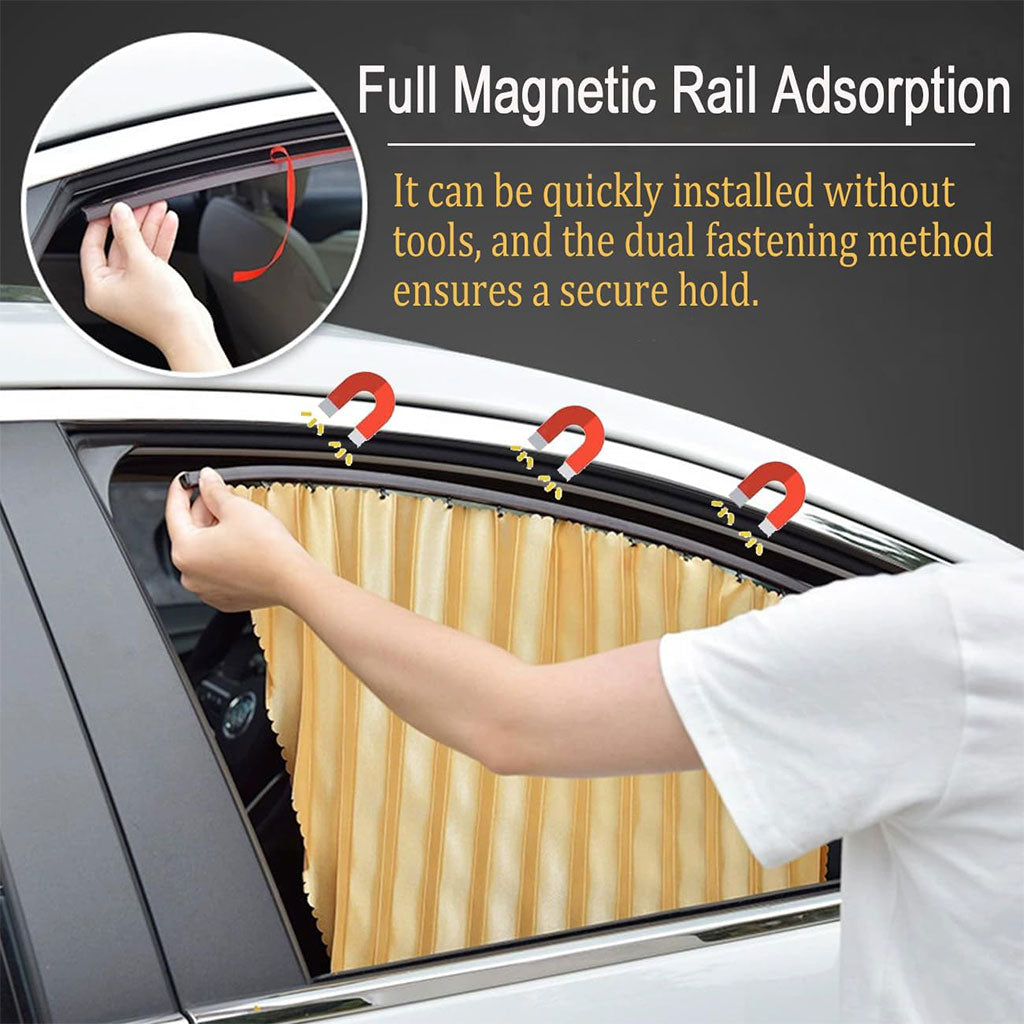Rideaux Fenêtre de Voiture Accordéon Magnétiques 4Pcs - ستائر السيارات مغناطيسية