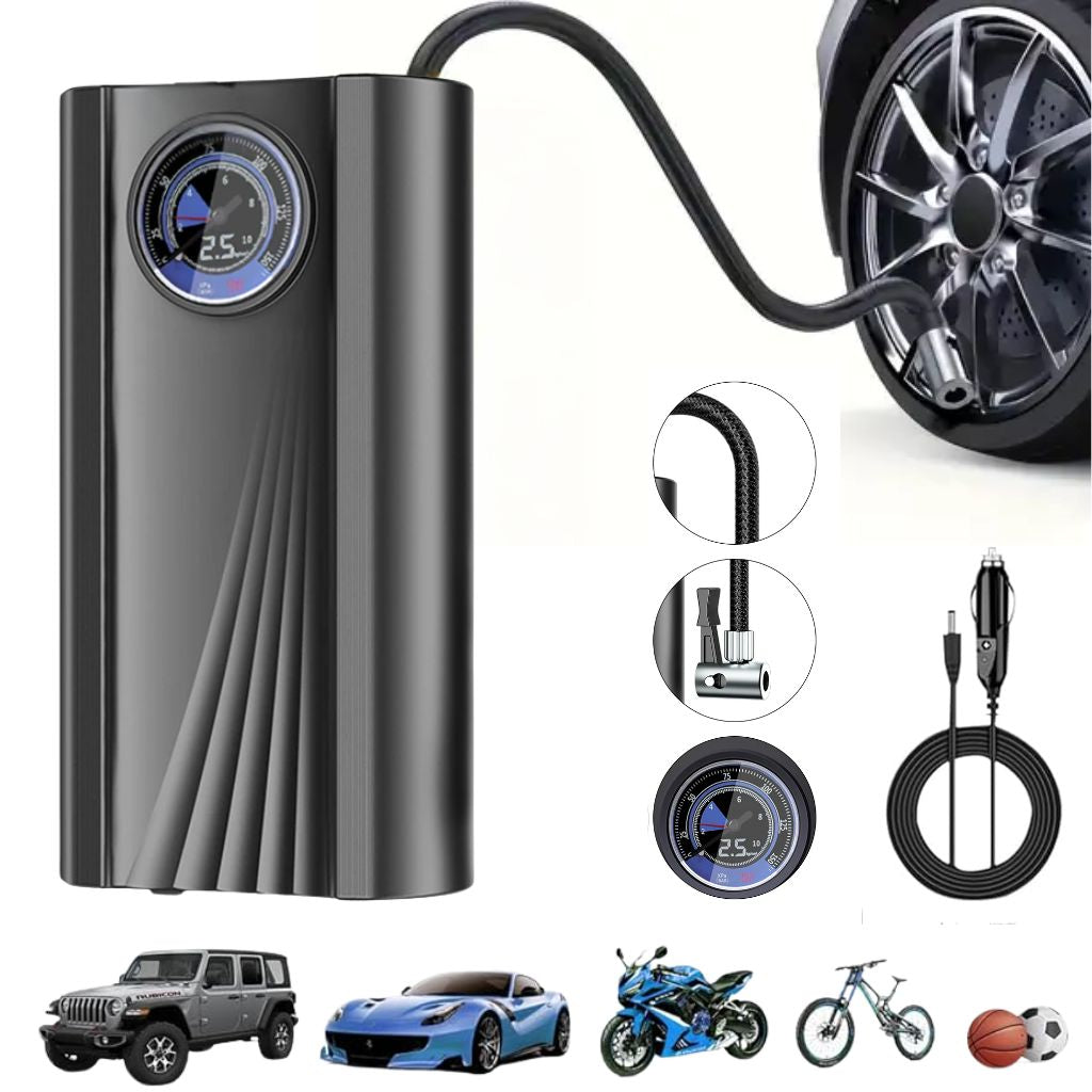 Pompe à Air Électrique Mini 12V avec Écran LCD – جهاز نفخ العجلات مع شاشة