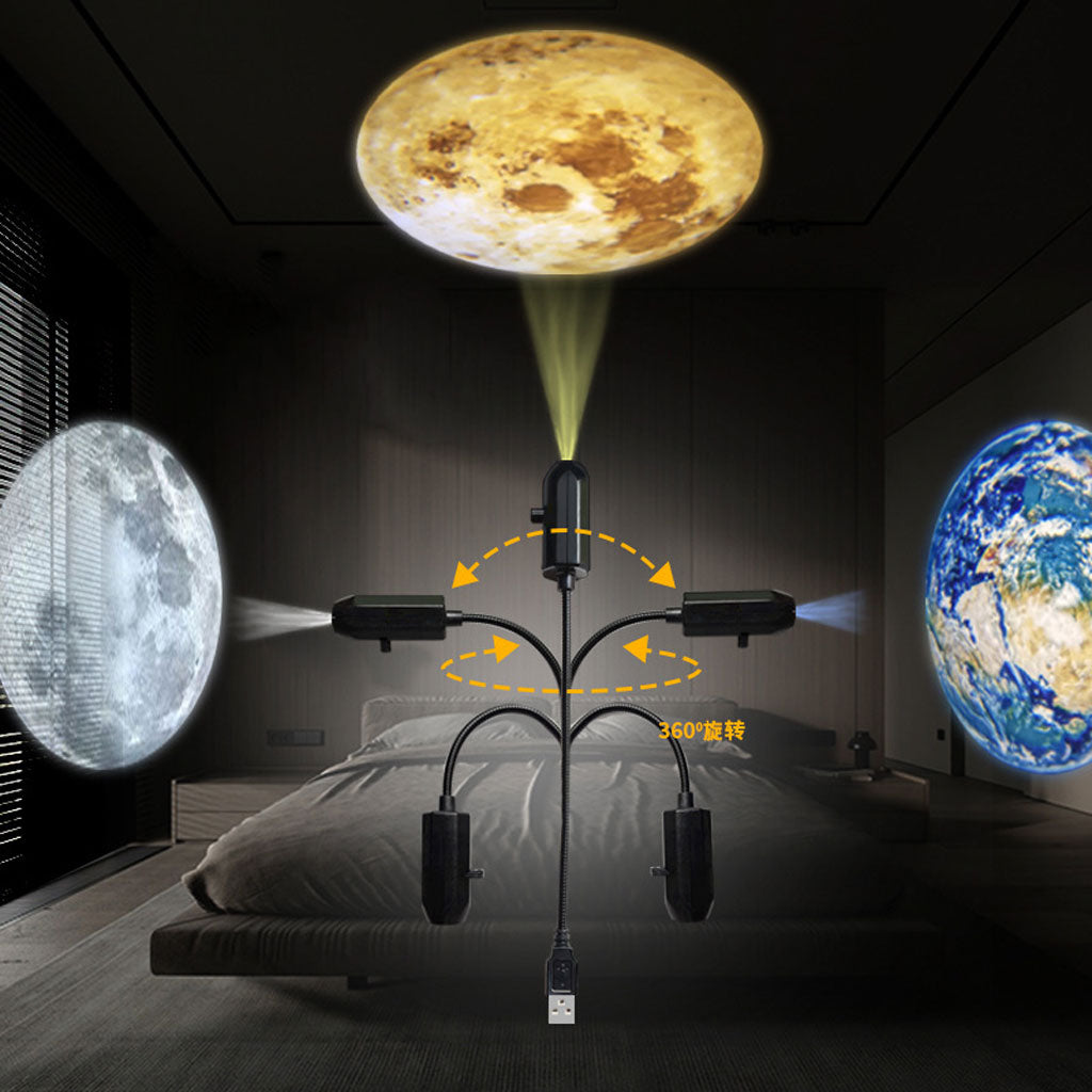 Projecteur de De La Terre Lunaire USB avec 3 disques