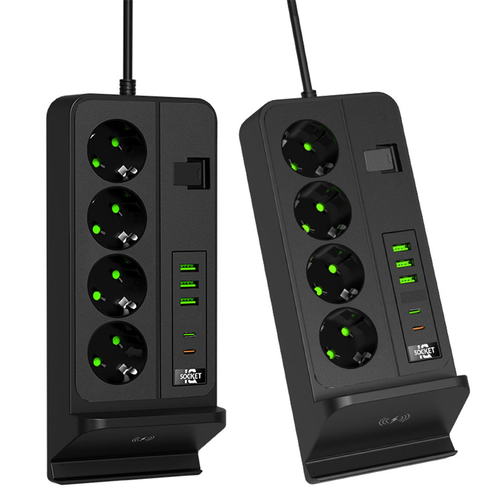 Multiprise 3 SOCKET 2500W avec USB, Type-C et chargement sans fil – مقبس طاقة وشاحن لاسلكي