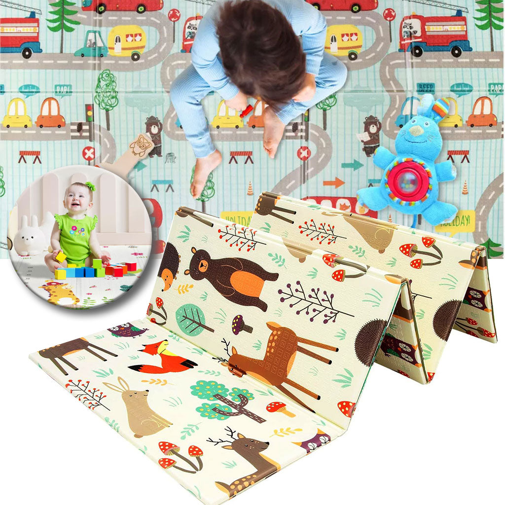 Tapis de jeu pour bébé pliable mousse XPE double face imperméable