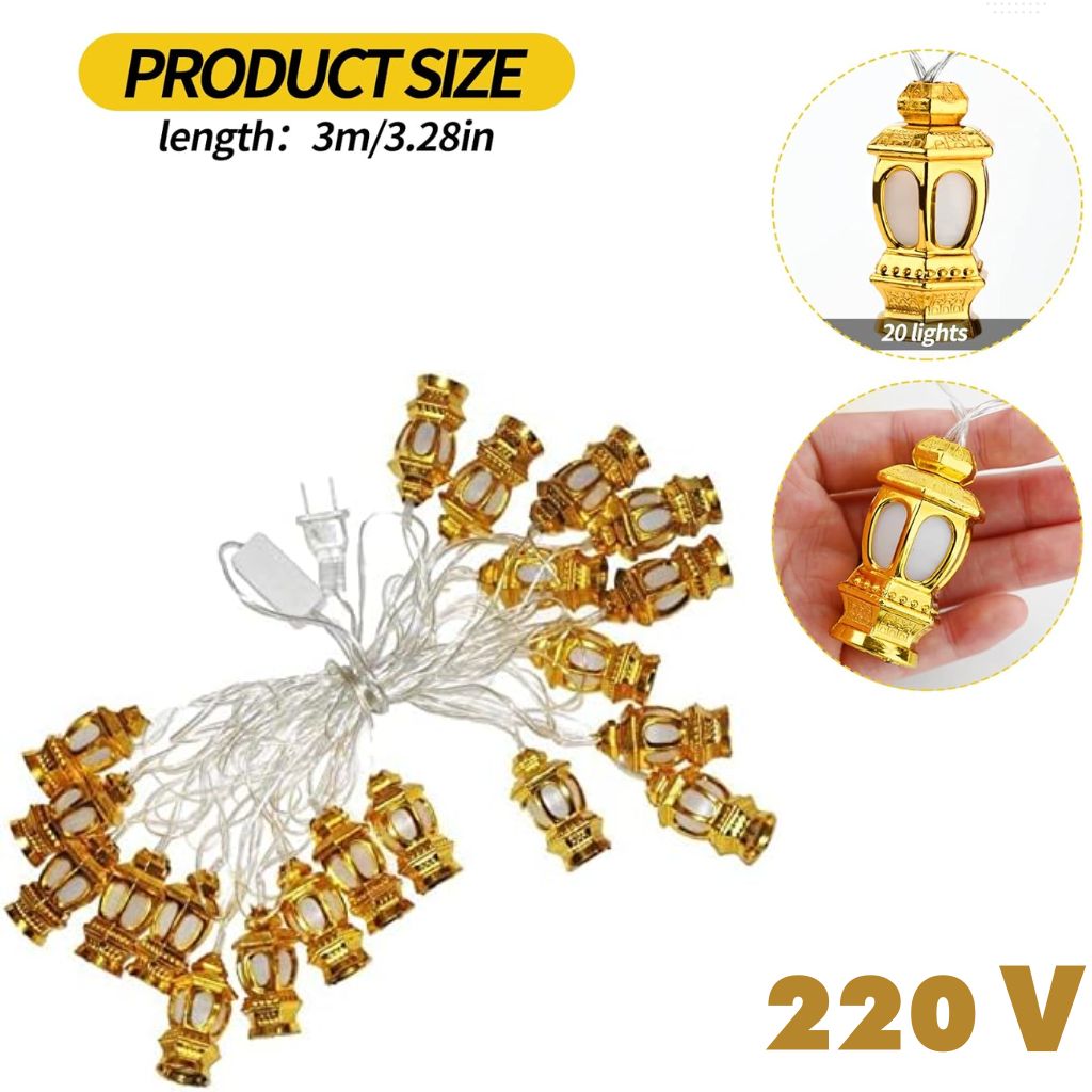Guirlande lumineuse Fawanise Ramadan décorative 40 LED / 3M – ستائر أضواء زينة رمضانية من 40 مصباح فانوس 3 أمتار